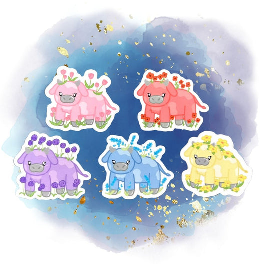 Moobloom Minecraft Set of 5 1.5-Inch Stickers