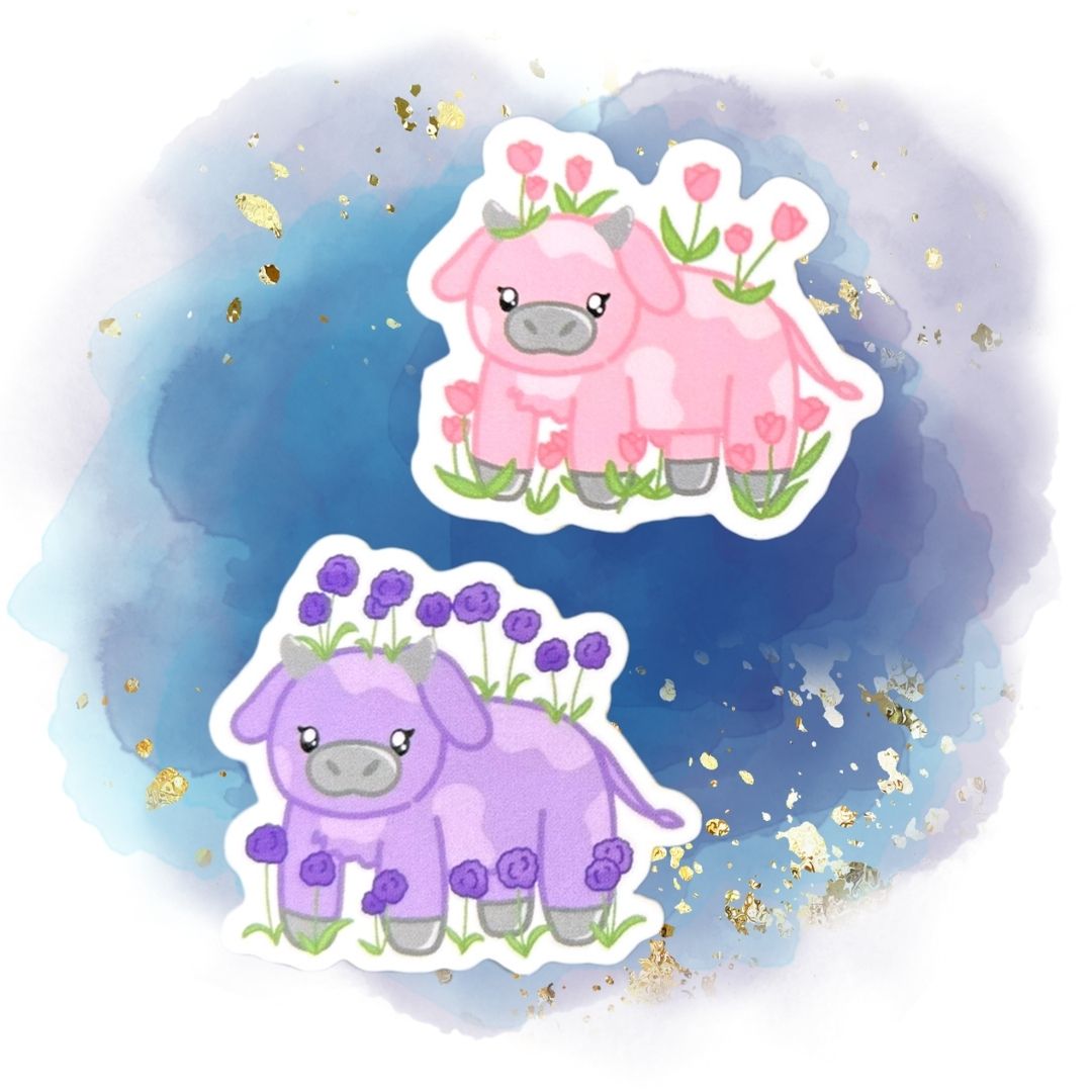 Moobloom Minecraft Set of 5 1.5-Inch Stickers