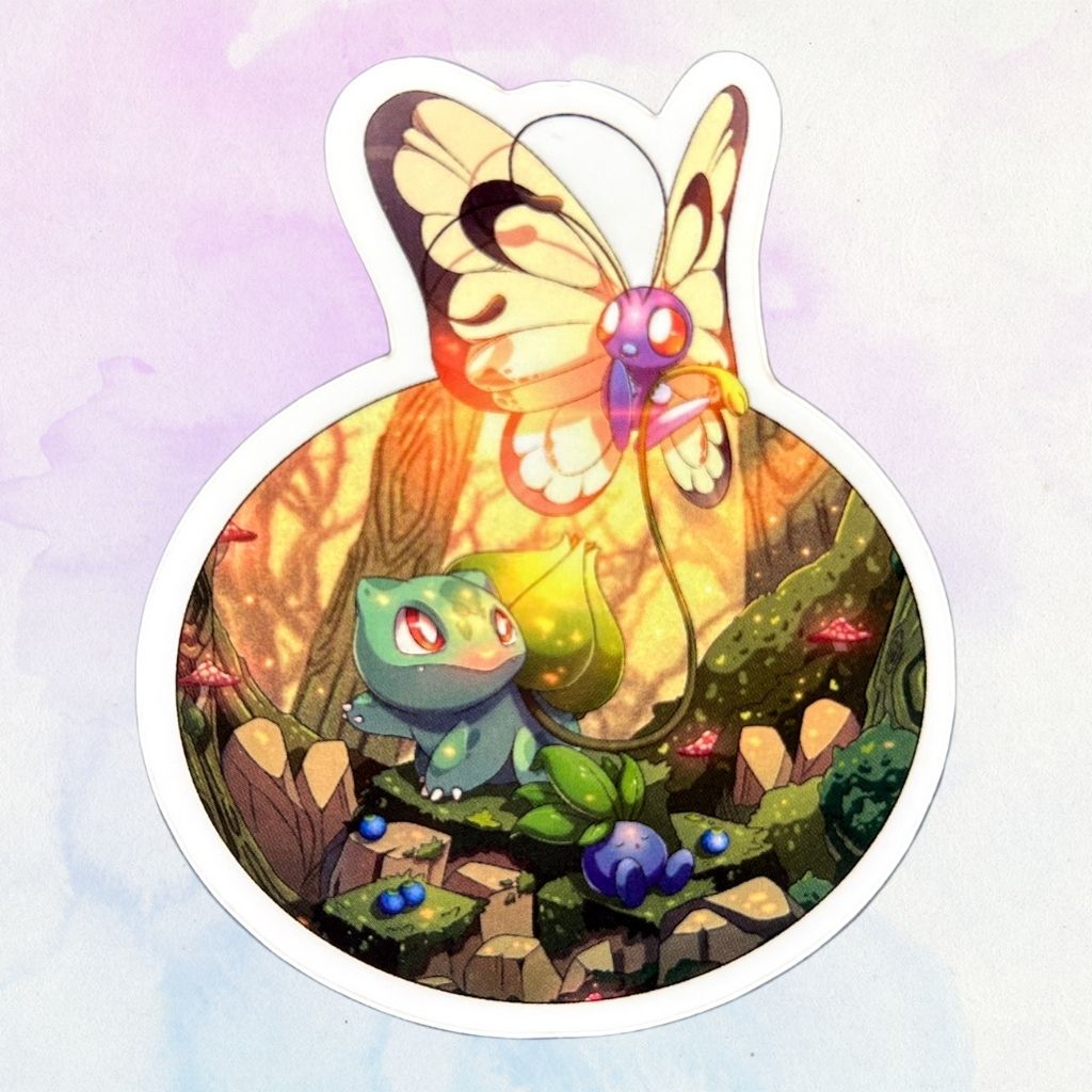 Butterfree, Bulbasaur & Oddish 3-Inch Sticker