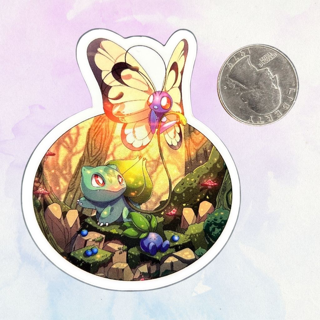Butterfree, Bulbasaur & Oddish 3-Inch Sticker