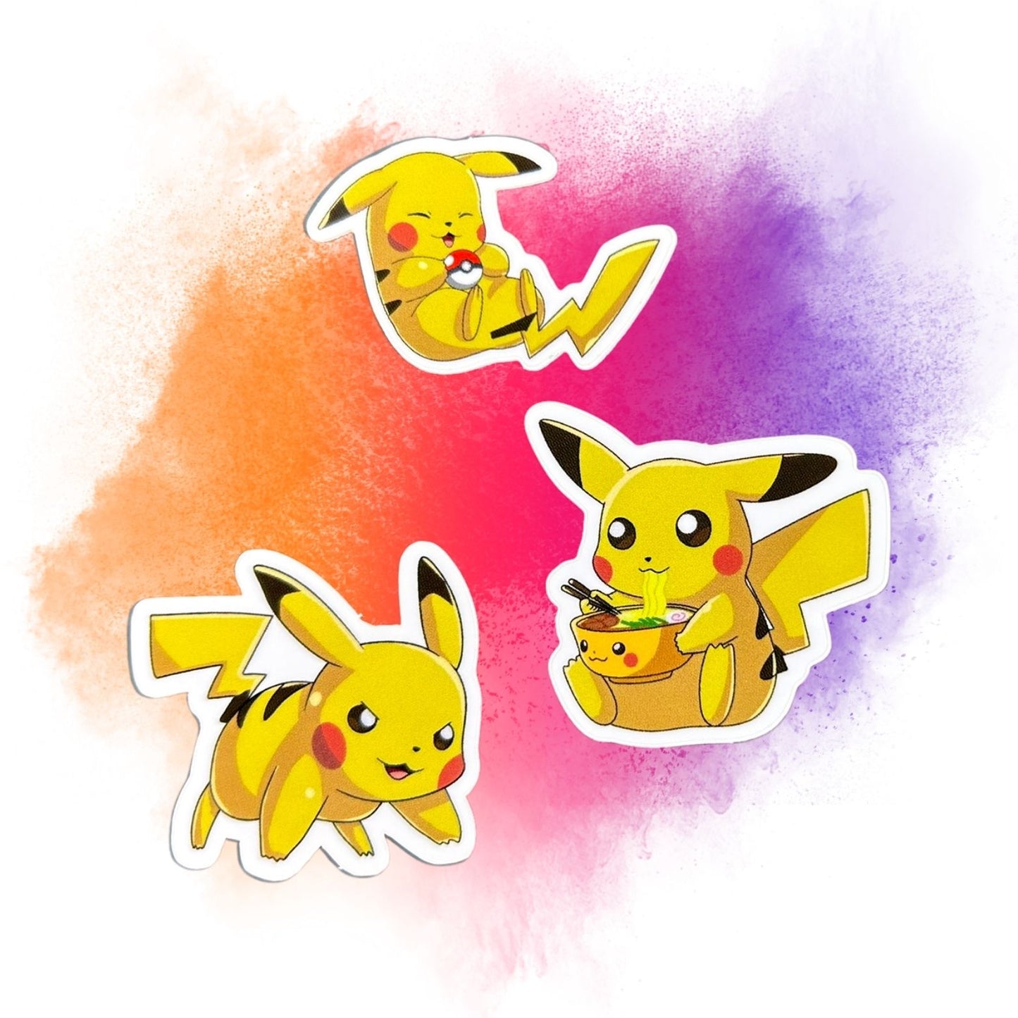 Playful Pikachu Set of 5 1.5-Inch Vinyl Stickers