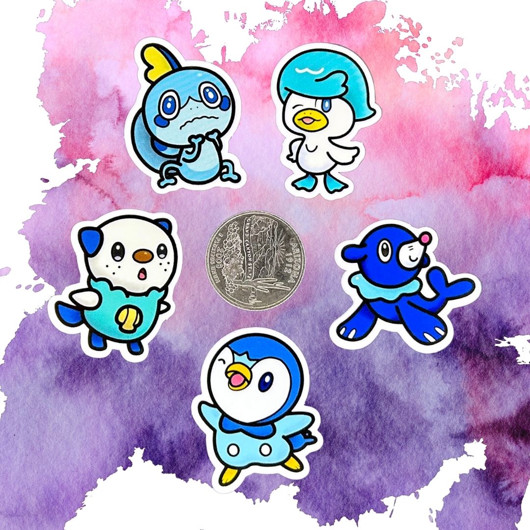 Grass & Water Starter Sets of 1.5-Inch Vinyl Stickers