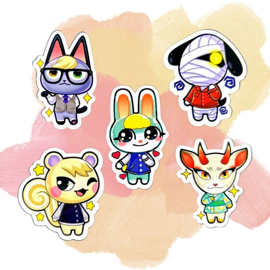 Animal Crossing Set of 5, 1.5-Inch Stickers