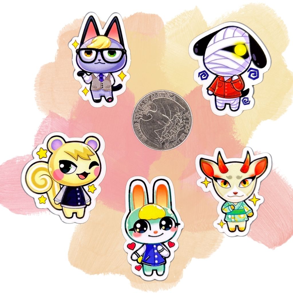 Animal Crossing Set of 5, 1.5-Inch Stickers