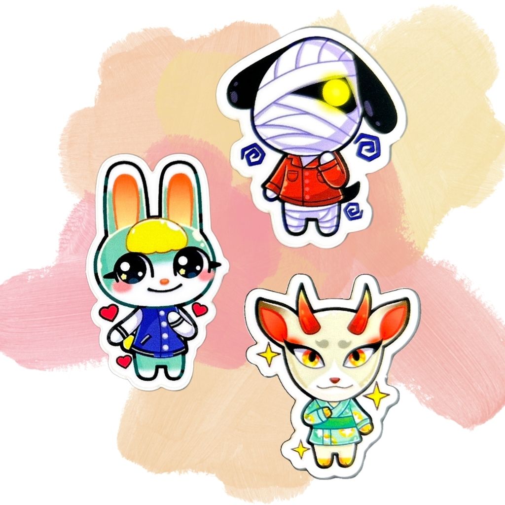 Animal Crossing Set of 5, 1.5-Inch Stickers
