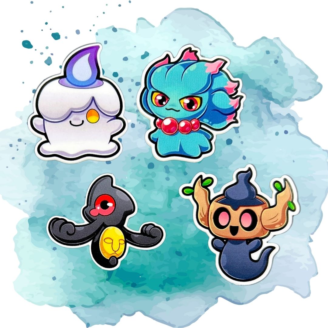 Ghost Pokémon Set of 8 1.5-Inch Vinyl Spooky Boi Stickers