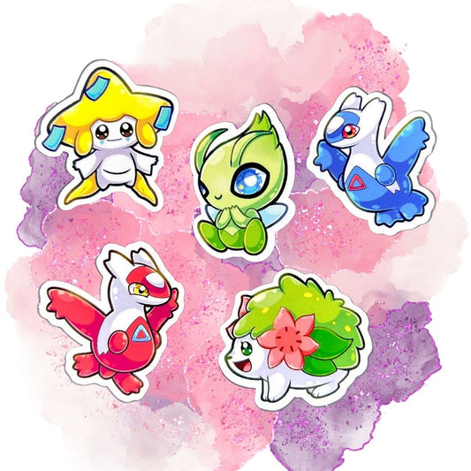 Legendary Pokemon Set of 5 1.5-Inch Vinyl Stickers