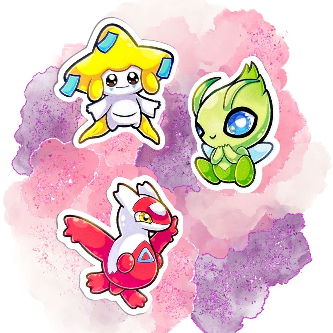 Legendary Pokemon Set of 5 1.5-Inch Vinyl Stickers