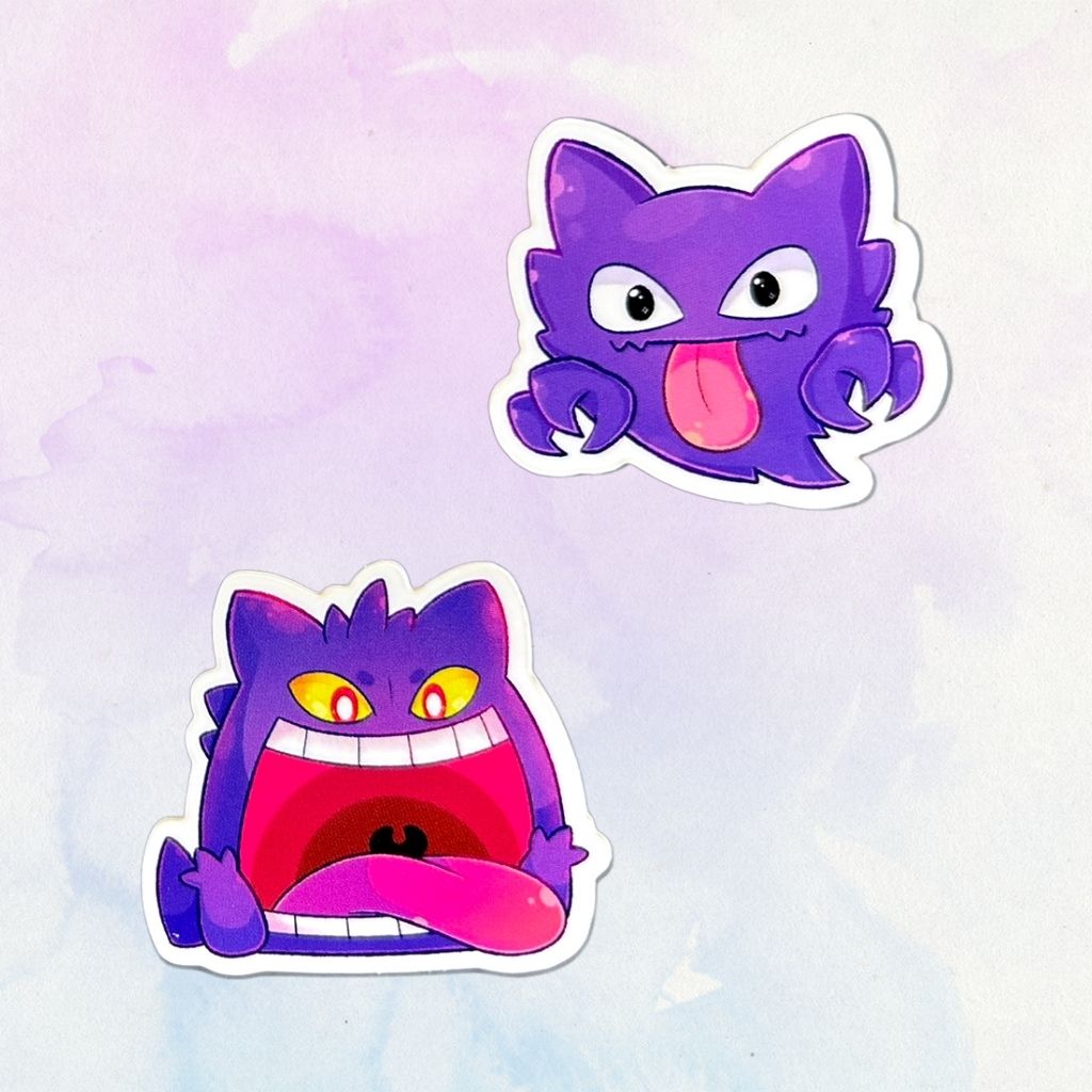 Gastly Evolution Set of 5, 1.5-Inch Stickers