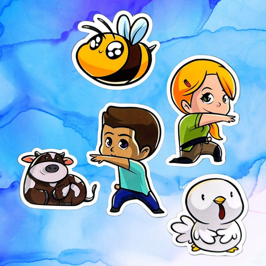 Minecraft Character Set of 5 1.5-Inch Vinyl Stickers