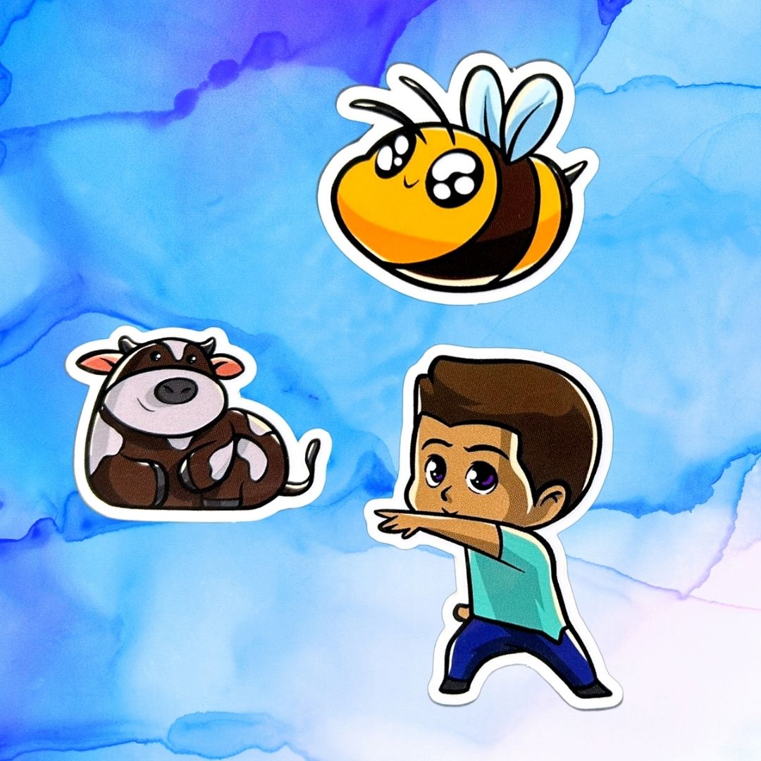 Minecraft Character Set of 5 1.5-Inch Vinyl Stickers