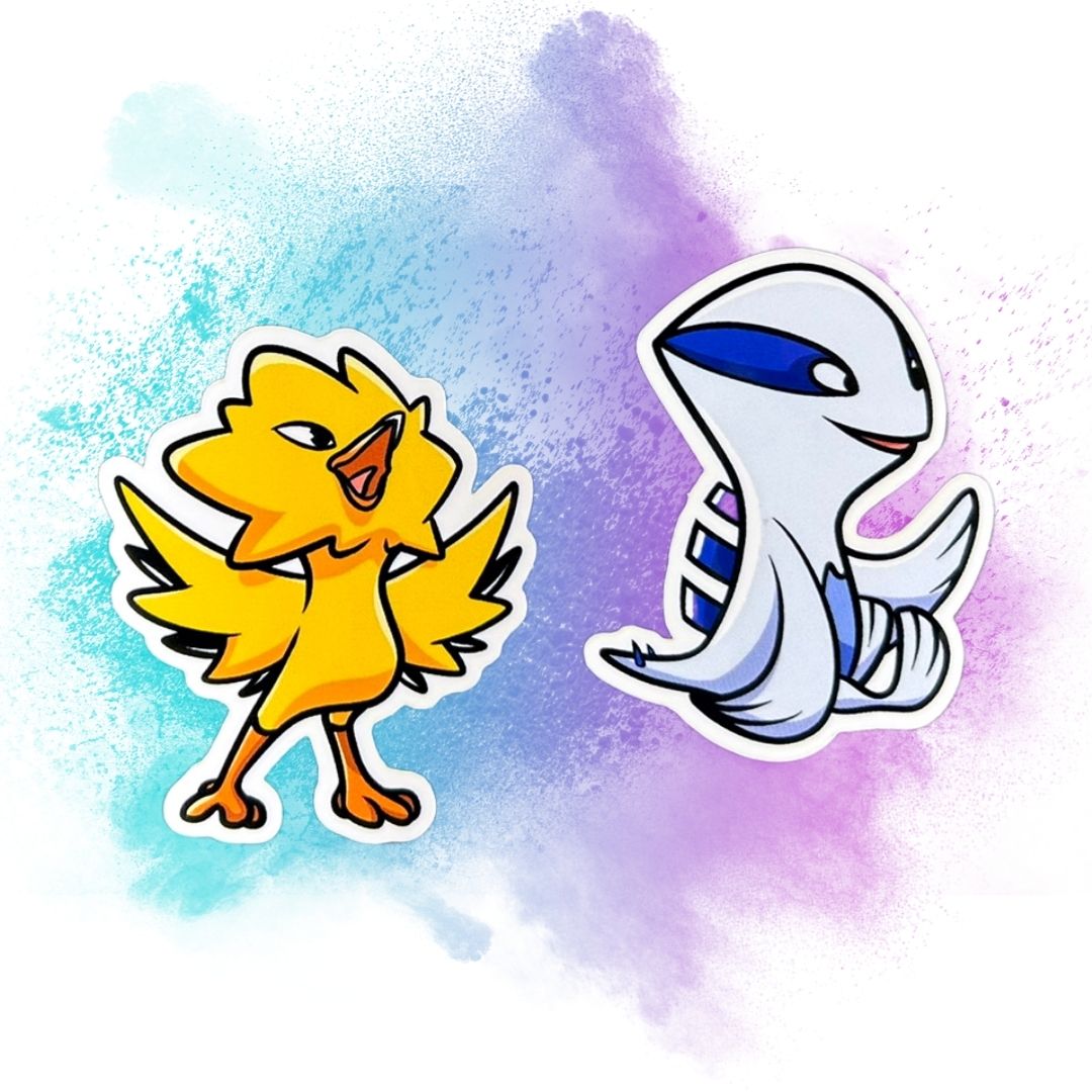 Baby Legendary Bird Pokémon Set of 5, 2-Inch Stickers