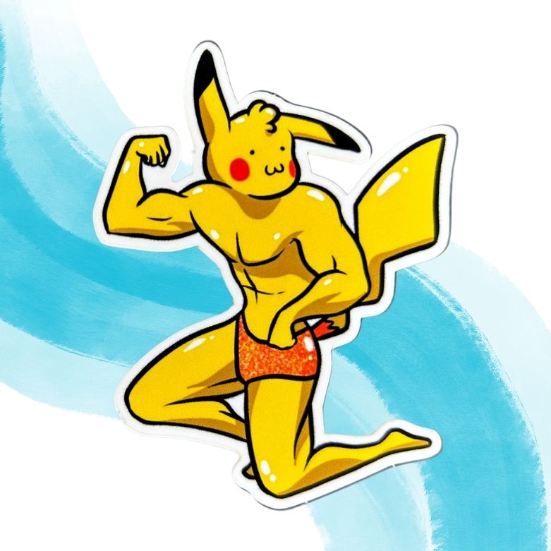 Bodybuilding Pokemon Set of 5, 3-Inch Stickers