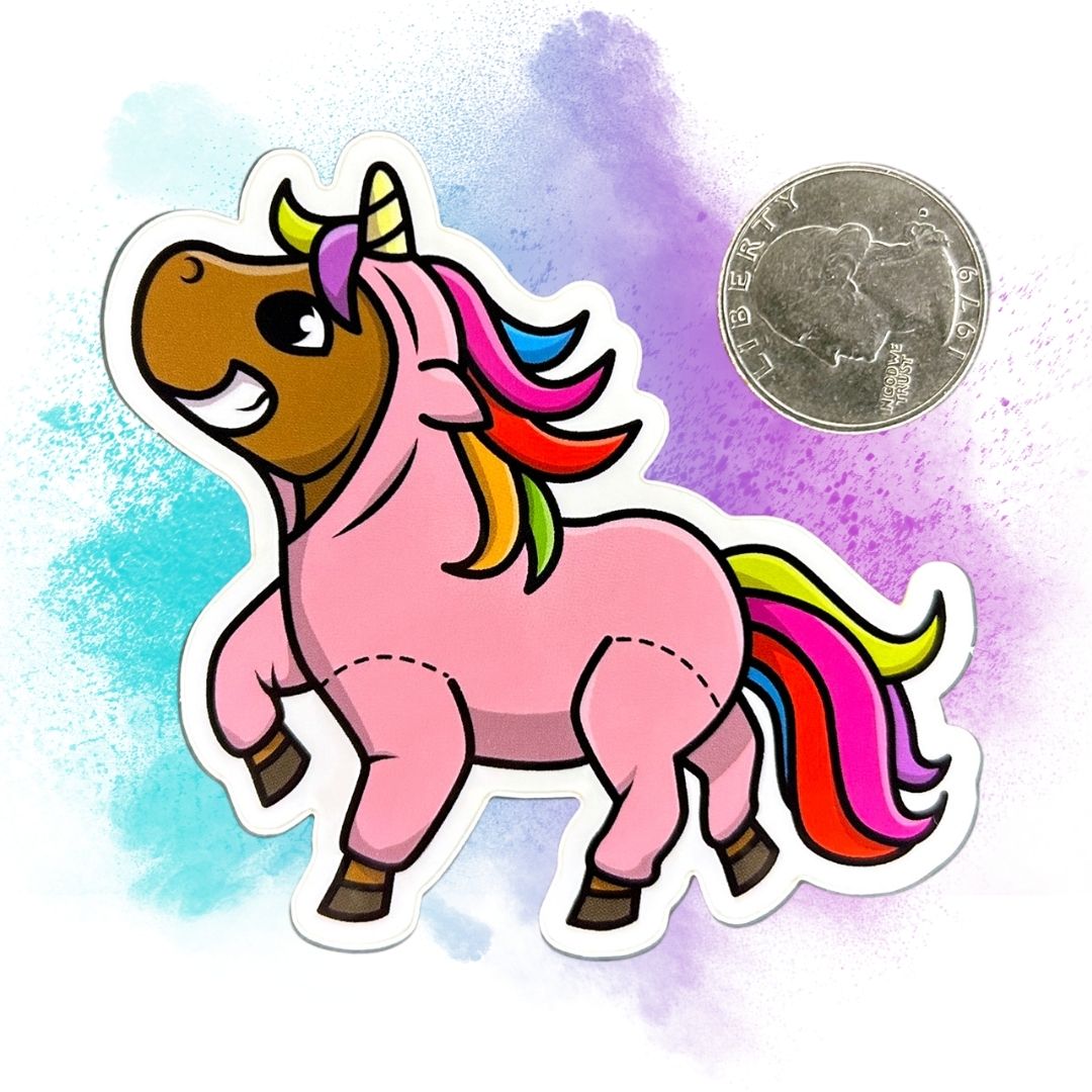 Happy Unicorn 3-Inch Vinyl Sticker