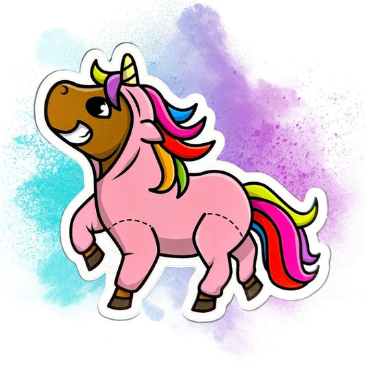 Happy Unicorn 3-Inch Vinyl Sticker