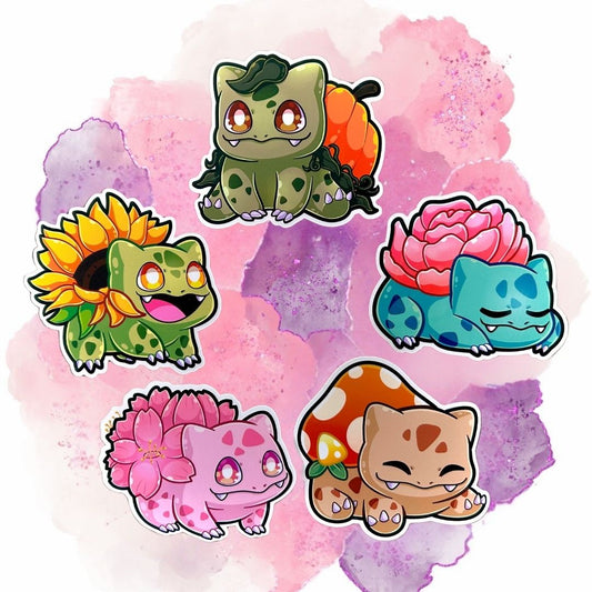 Bulbasaur Flower 3-Inch Vinyl Stickers
