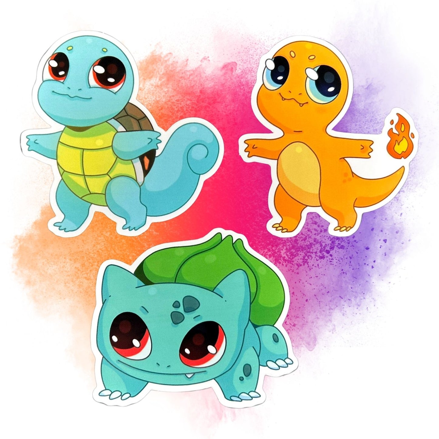 Baby Bulbasaur, Squirtle & Charmander Set of 3, 3-Inch Stickers