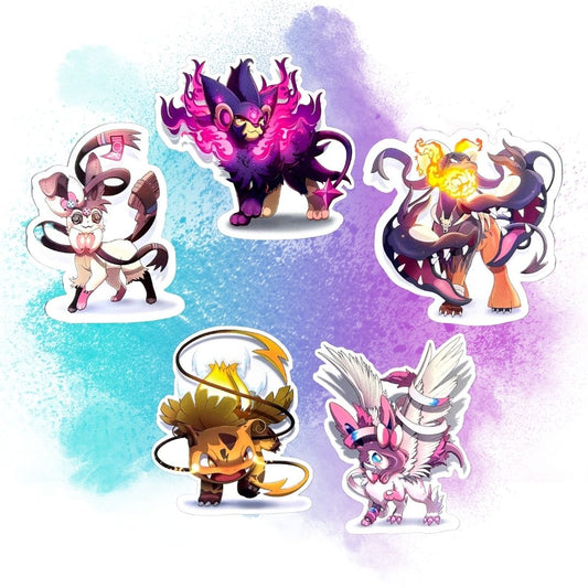 Pokemon Fusion Set of 5 3-Inch Vinyl Stickers