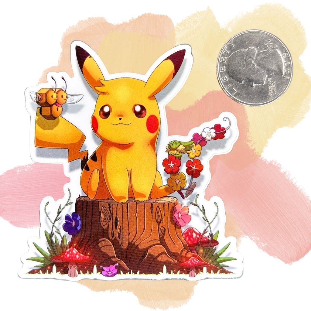 Cute Woodsy Pikachu 3-Inch Sticker