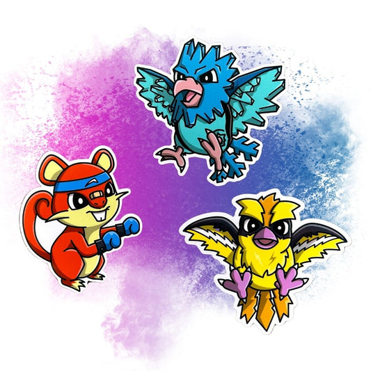 Rattata. Pidgey & Spearow 3-Inch Vinyl Stickers