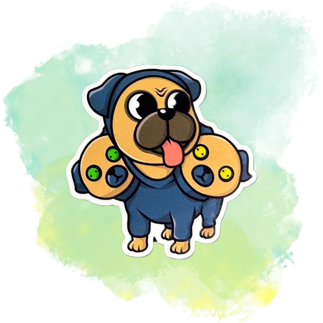 Chibi Animals in PJs Set of 3, 2-Inch Stickers