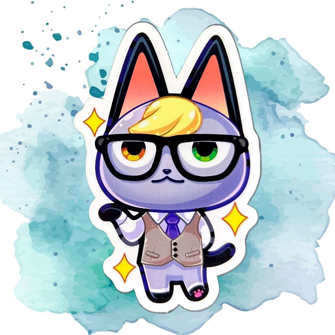 Smug Raymond 3-Inch Vinyl Animal Crossing Sticker