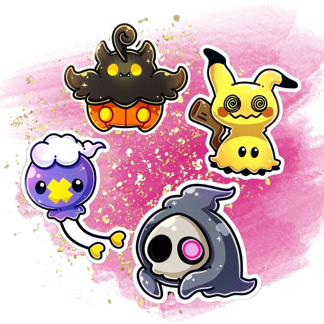 Ghost Pokemon 3-Inch Vinyl Stickers