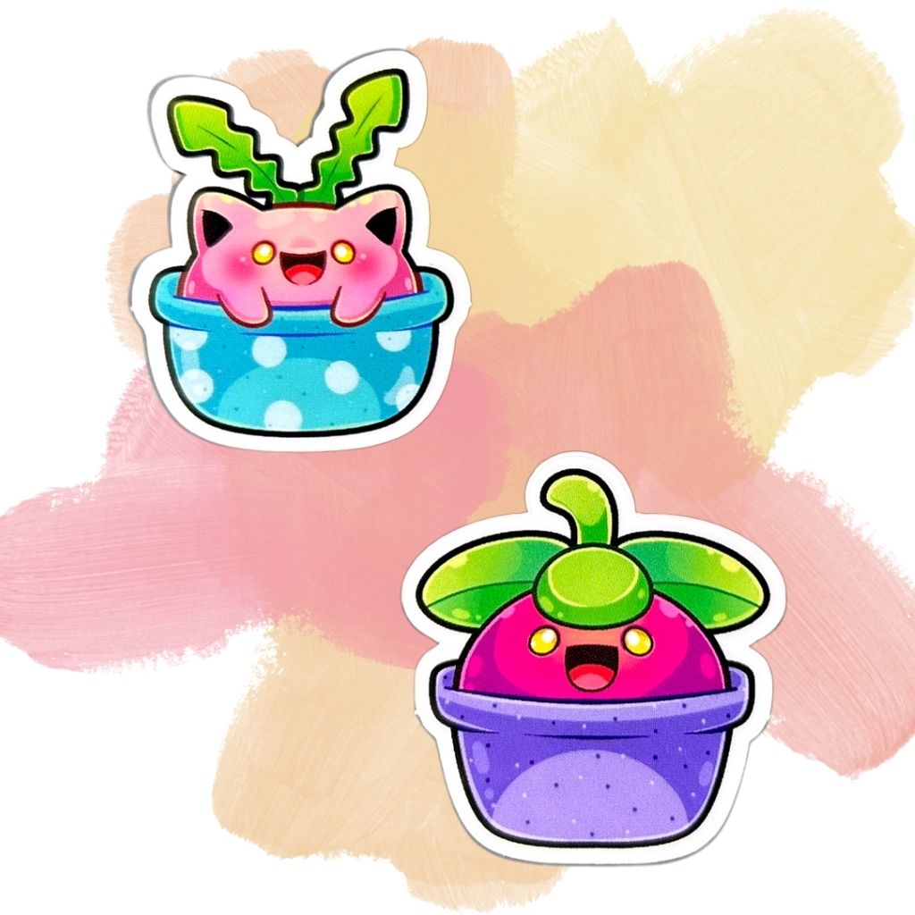 Potted Pokemon Set of 5 1.5-Inch Vinyl Stickers
