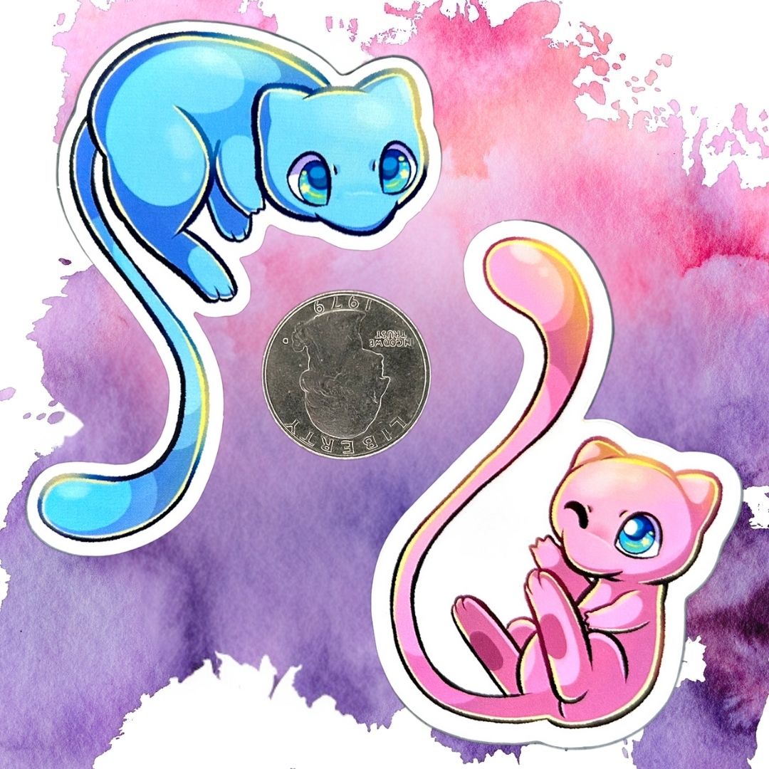 Mew and Shiny Mew Sticker Set of 2 - Pokémon Sticker