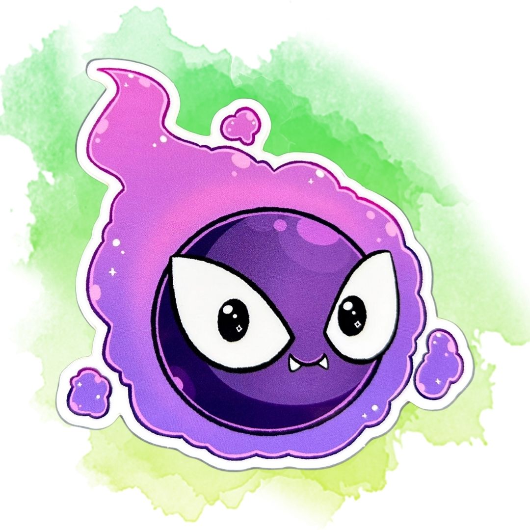 Gastly Evolution Set of 5, 3-Inch Stickers