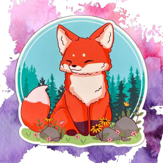 Chibi Forest Fox 3-Inch Sticker