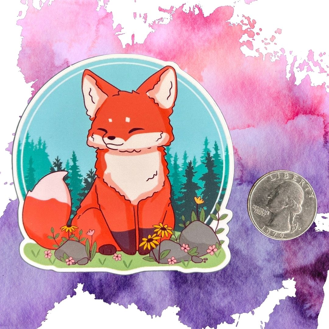 Chibi Forest Fox 3-Inch Sticker