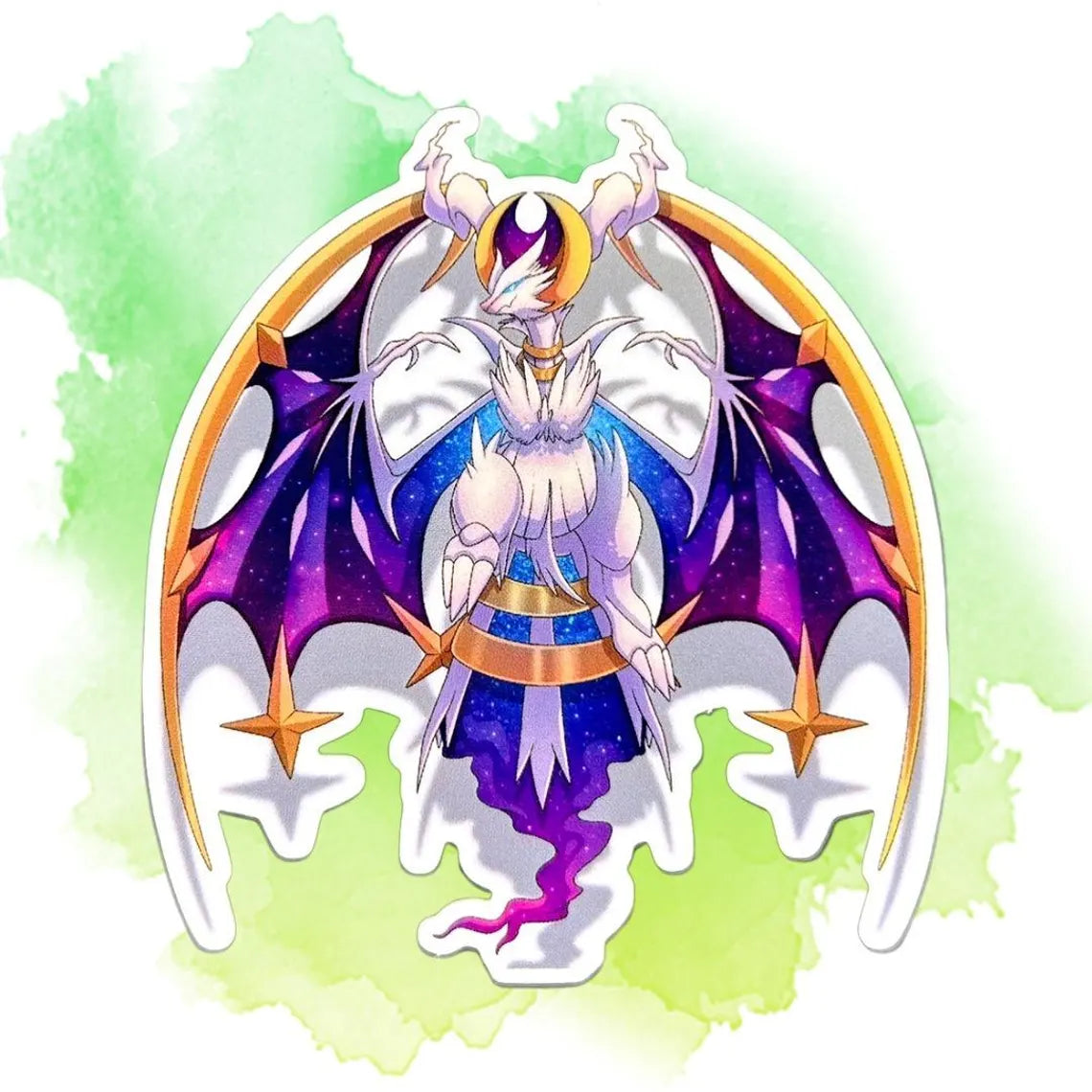Reshiram and Lunala Pokémon Fusion Sticker - Waterproof