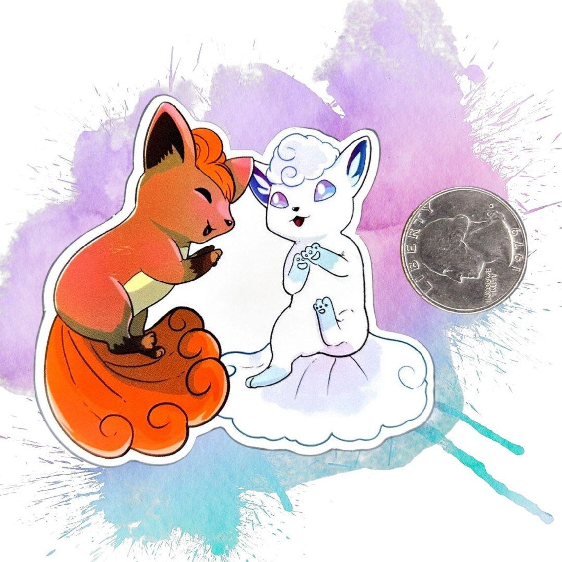 Playful Vulpix Pokémon Sticker - Alolan and OG Vulpix Sticker - Waterproof