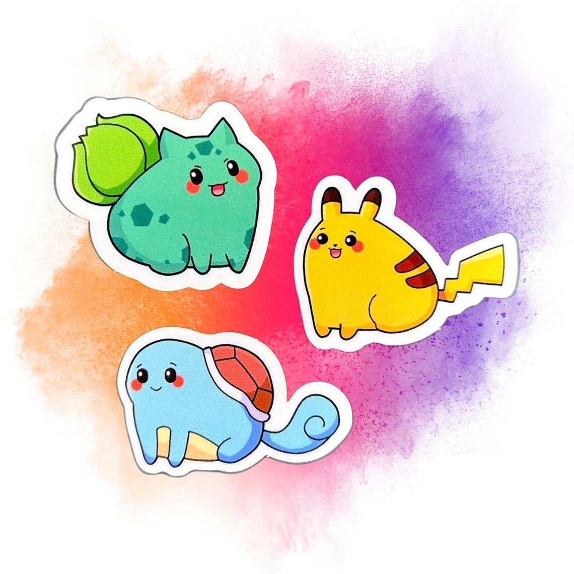 Fat Cat Pokémon Sticker set of 3 - Pokemon Sticker