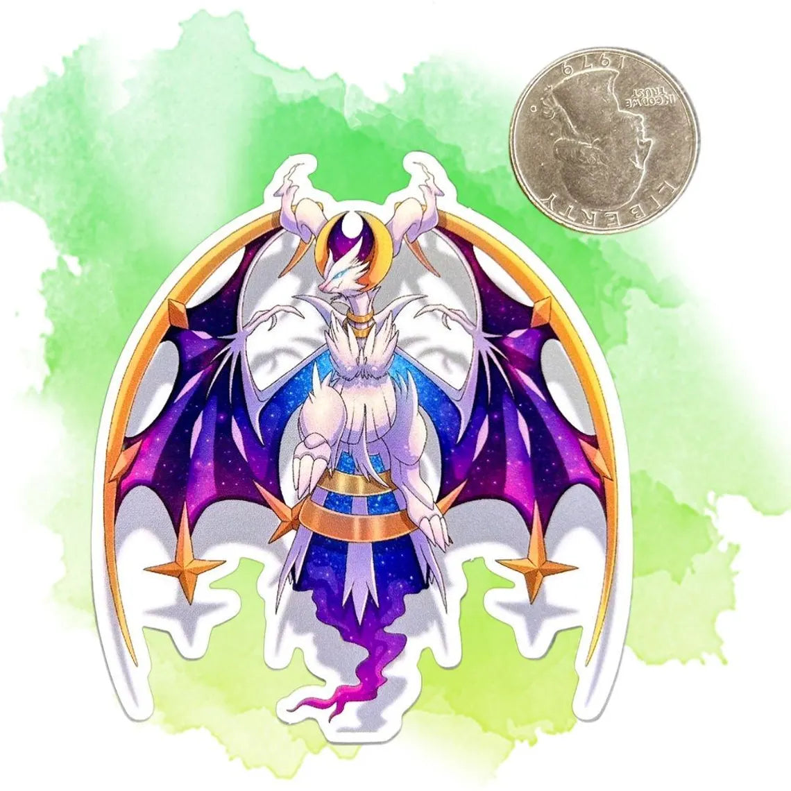 Reshiram and Lunala Pokémon Fusion Sticker - Waterproof