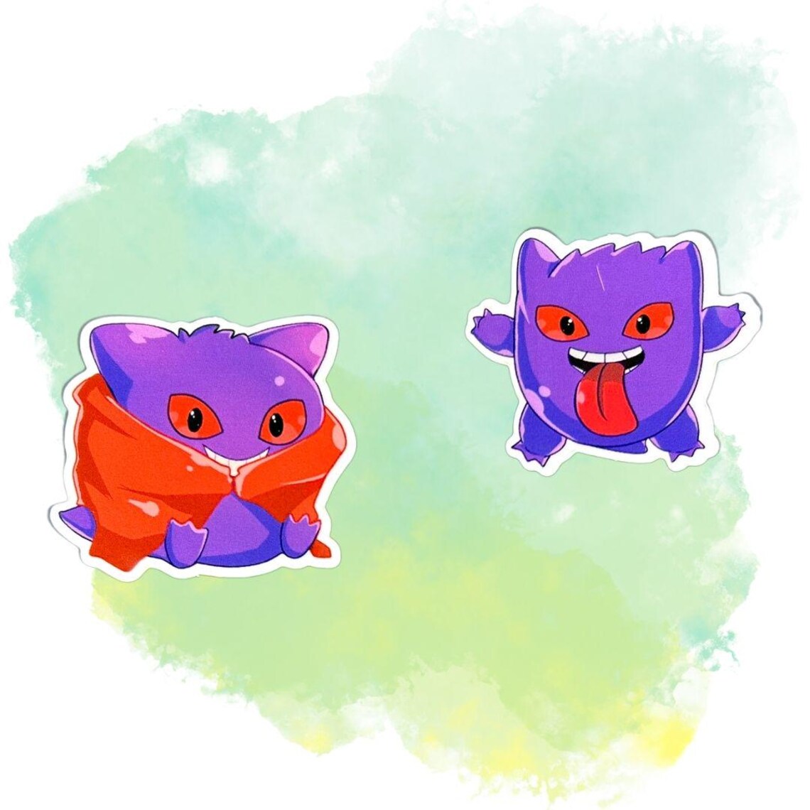 Gengar Pokémon Sticker Set of 5 - Spooky Boi Sticker Decor Decorative