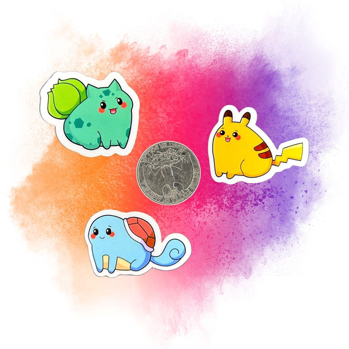 Fat Cat Pokémon Sticker set of 3 - Pokemon Sticker