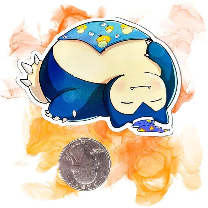 Sleepy Snorlax Sticker - Pokémon Sticker Fan Ornaments