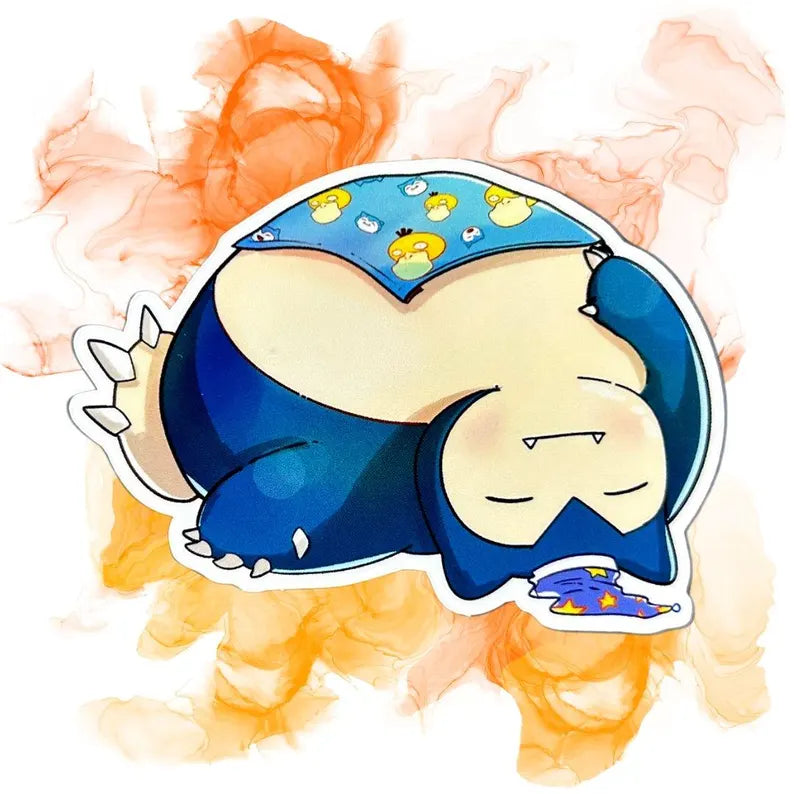 Sleepy Snorlax Sticker - Pokémon Sticker Fan Ornaments