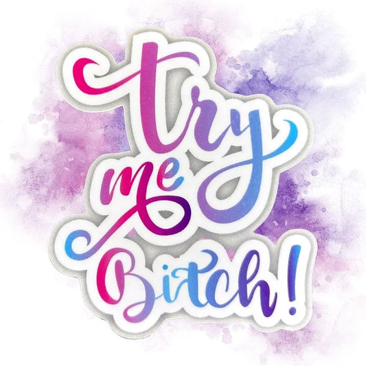Try Me Bitch Sticker - Quote Sticker - Funny Waterproof Vinyl Quote Sticker - Gift for Her - Sassy Laptop Decal