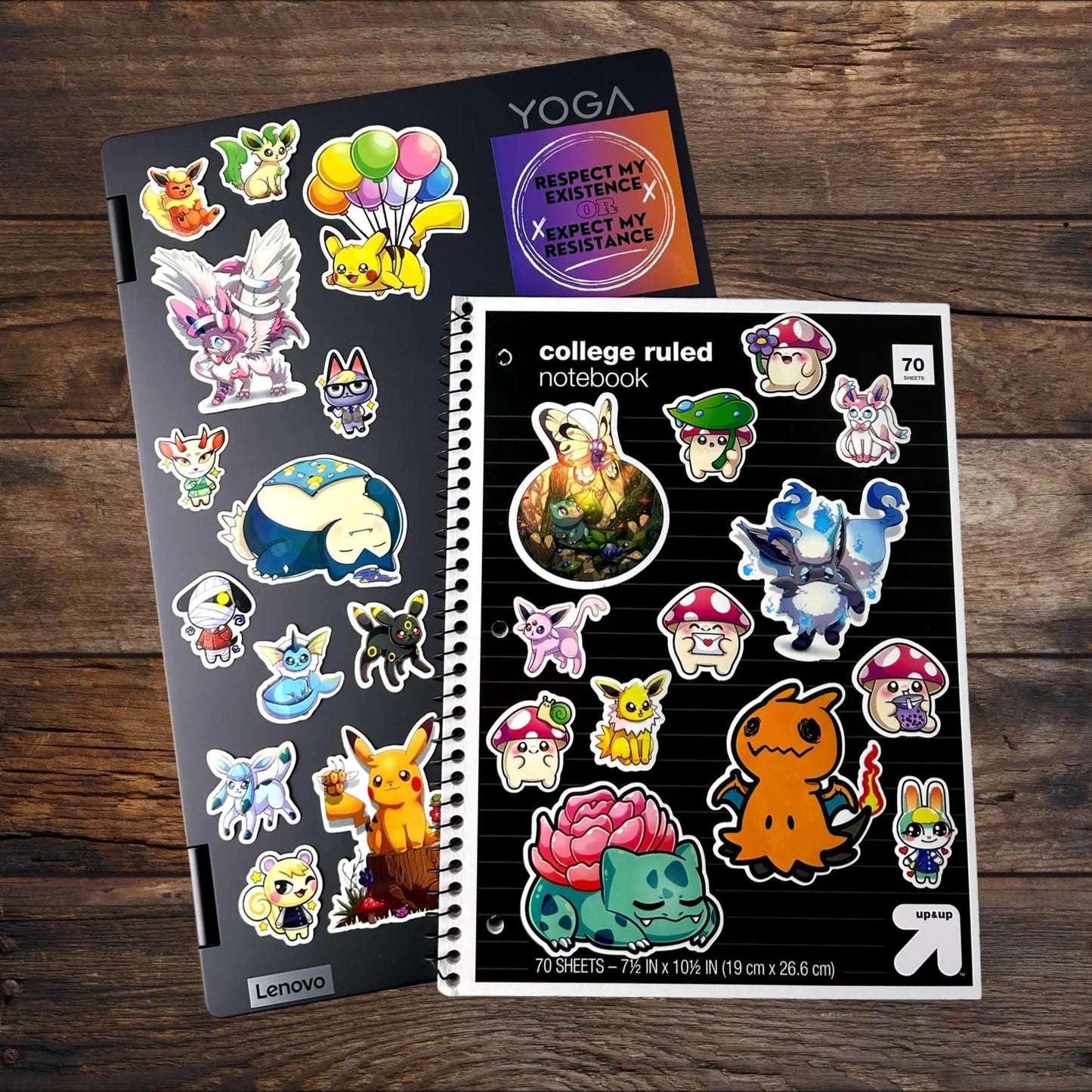 Pikachu Evolution Sticker Set of 4 - Pokémon Waterproof Decal