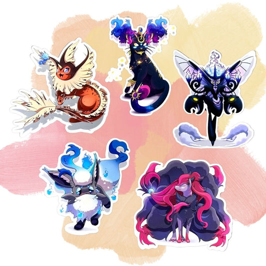 Pokemon Fusion Set of 5 3-Inch Vinyl Stickers
