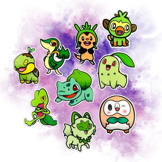 Grass Starter Set of 9 1.5-Inch Vinyl Stickers