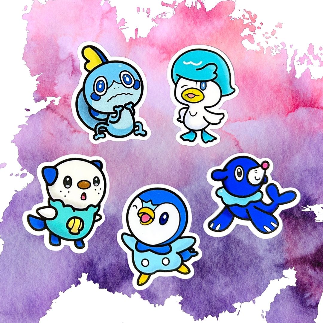 Grass & Water Starter Sets of 1.5-Inch Vinyl Stickers