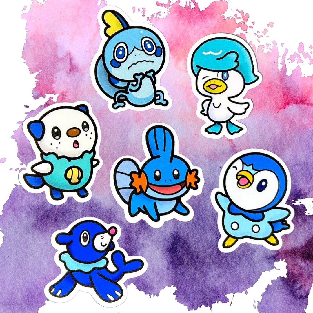 Grass & Water Starter Sets of 1.5-Inch Vinyl Stickers
