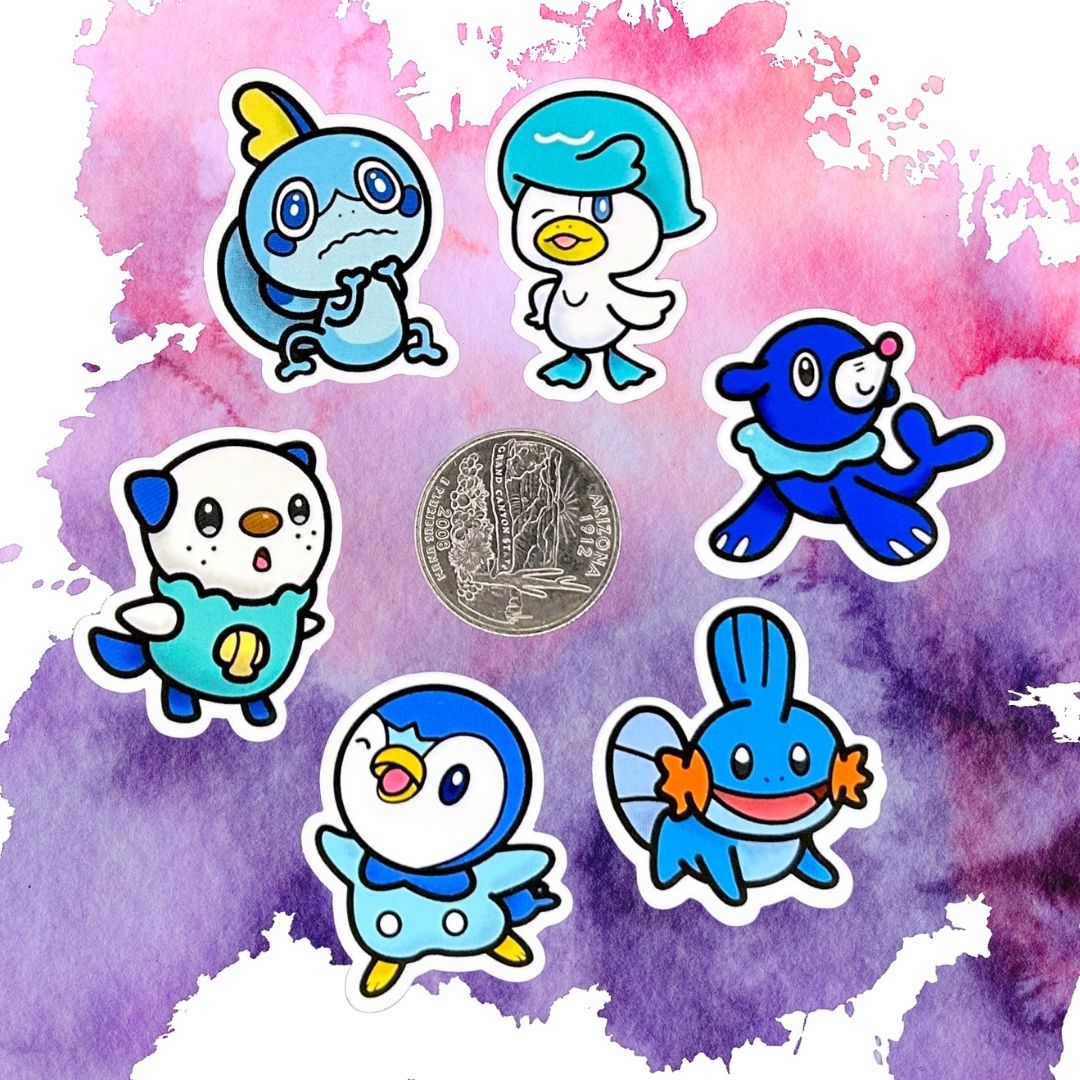 Grass & Water Starter Sets of 1.5-Inch Vinyl Stickers