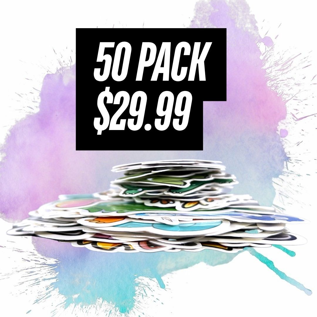 25, 50, & 100 Random Pokemon Sticker Packs