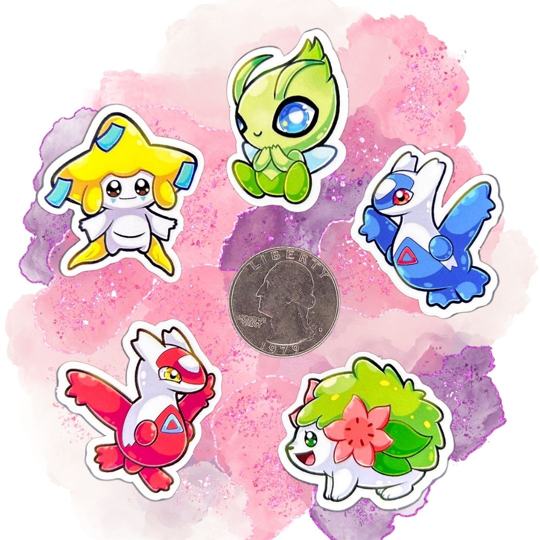 Legendary Pokemon Set of 5 1.5-Inch Vinyl Stickers